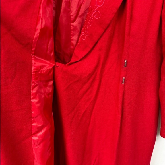 Vintage Liz Claiborne Size 10 Wool Blend True Wrap Embroidered Dress 80s 90s - Picture 8 of 10